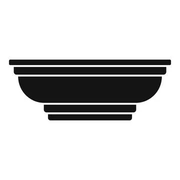 Tableware dish serving bowl silhouette icon Stock Illustration