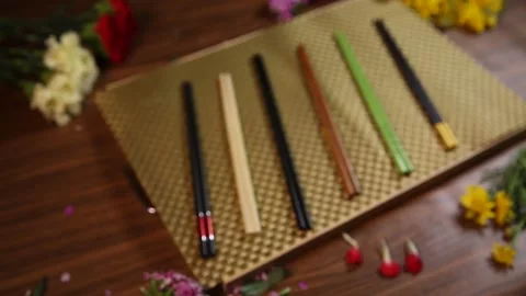 Tableware eating chopsticks (1) Stock Footage 202158558
