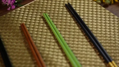Tableware eating chopsticks (2) Stock Footage 202158551