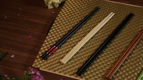 Tableware eating chopsticks (4) Stock Footage 202158560