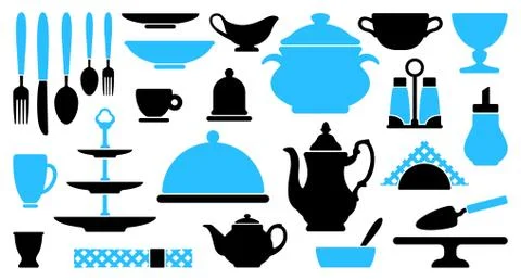 Tableware icons Stock Illustration