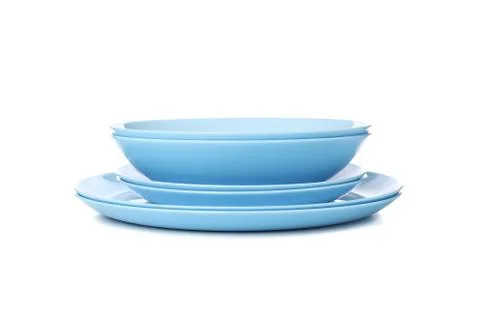 Tableware isolated on white background. Kitchen, serving Stock Photos