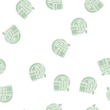 Tableware plastic glyph seamless pattern Stockillustratie