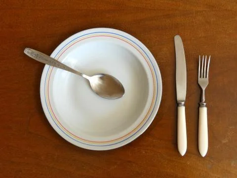 Tableware (Plate, Spoon,Fork and Knife) Stock Photos