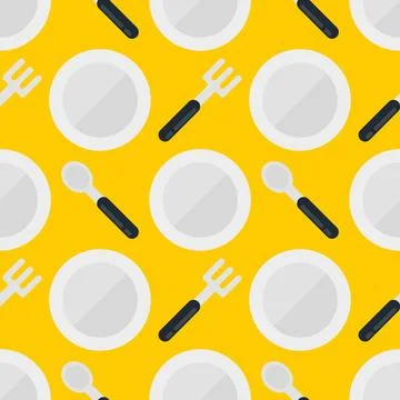 Tableware seamless pattern Stock Illustration