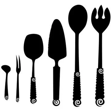 Tableware serving utensils Stock Illustration