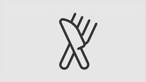 Tableware ui icon line animation Video stock 307924126