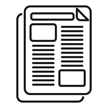 Tabloid newspaper icon outline vector. Web page Stock Illustration