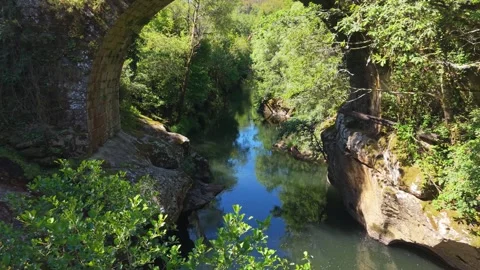 Taboada Bridge (Ponte Taboada) - Historic Medieval Stone Bridge Stock-Footage 337775907