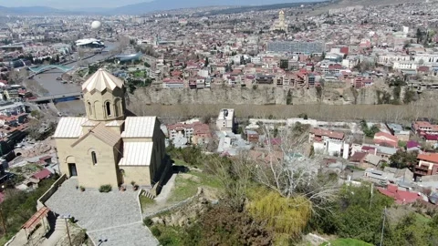 Tabor Monastery of the Transformation in Tbilisi old town. Georgia. Stock Footage 314694870