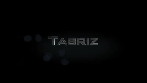 Tabriz 3D title word made with metal animation text on transparent black Stock Footage 255307220