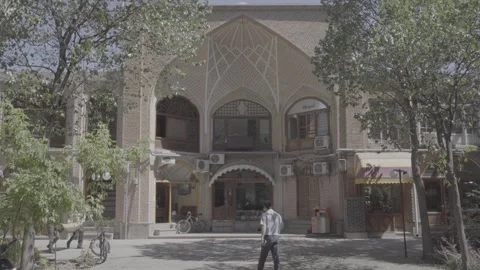 Tabriz Iran Amir Arcade Courtyard Static Architecture 35mm Lens (RAW COLOR) Stock Footage 331595174