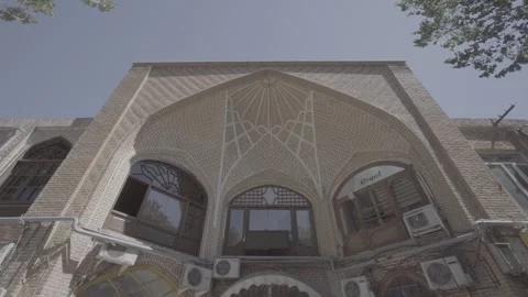 Tabriz Iran Amir Arcade Courtyard Wide Angle Architecture Tilt (RAW COLOR) Stock Footage 331595302