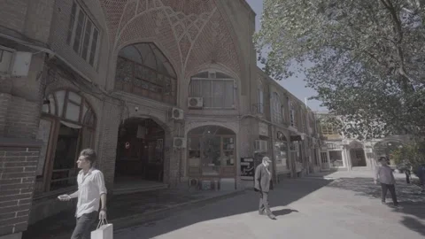 Tabriz Iran Amir Arcade Gate Tilt Down Wide Angle Daytime (RAW COLOR) Stock Footage 331595026