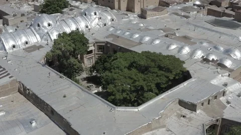 Tabriz Iran June 7 2020 Aerial Arc Around Green Space Grand Bazaar Stock Footage 330127452