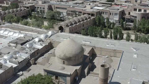 Tabriz Iran June 7 2020 Aerial View of Grand Bazaar Haj Safar Ali Mosque Stock Footage 330176664