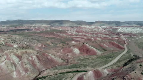 Tabriz Painted Mountains, Drone-shot Stock Footage 141362139