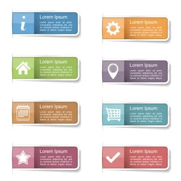 Tabs with Icons Illustrazione stock