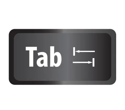 TAB(Tab) computer key button on white background. Tab button symbol. Stock Illustration