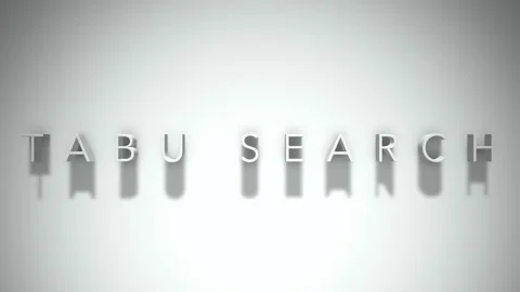 Tabu search 3D title animation with shadows on a white background Stock Footage 297013557