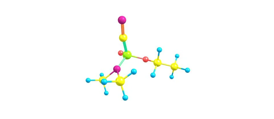 Tabun molecular structure isolated on white Stock Illustration