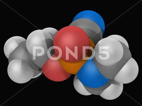 Tabun nerve agent molecule Stock Illustration