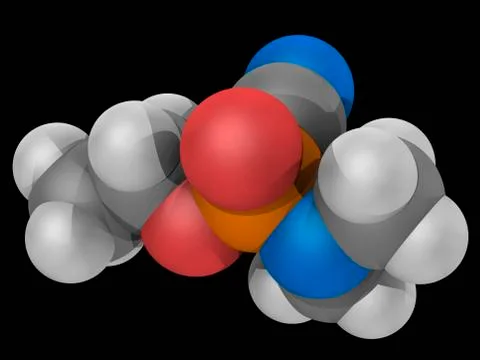 Tabun nerve agent molecule Stock Illustration