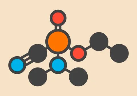 Tabun nerve agent molecule Stock Illustration