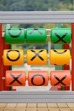 Tac tic toe game set in playground Foto stock