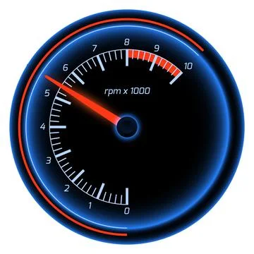 Tachometer gauge. Car control panel dashboard indicator Stock Illustration