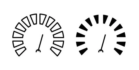 Tachometer icon symbol. Vector illustration pack in black color. Stock Illustration