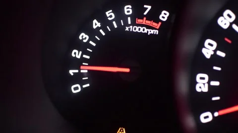 Tachometer needle car rushes up Stock Footage 56030388