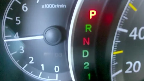 The tachometer needle shows the engine speed Stock Footage 245986921