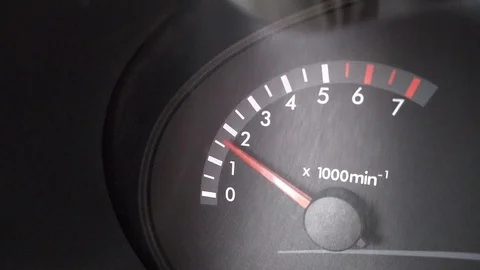 The tachometer sensor in the car shows the engine speed Stock Footage 125982952