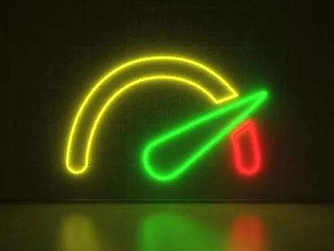 Tachometer - series neon signs Stock Illustration