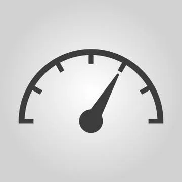 The tachometer, speedometer and indicator icon. Performance measurement symbol Stock Illustration
