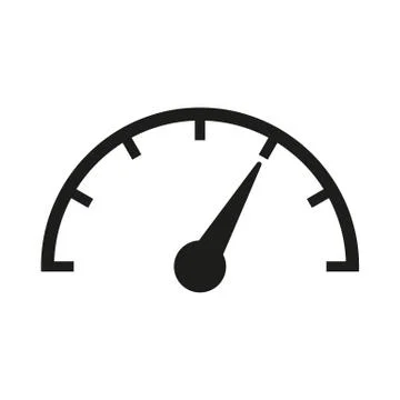 The tachometer, speedometer and indicator icon. Performance measurement symbol Stock Illustration