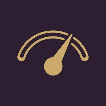 The tachometer, speedometer and indicator icon 库存插图