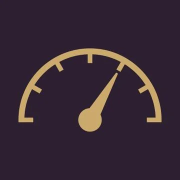 The tachometer, speedometer and indicator icon. Performance measurement symbol Stockillustratie