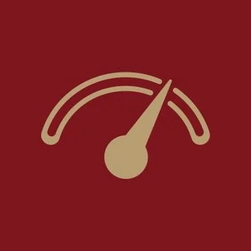 The tachometer, speedometer and indicator icon 库存插图