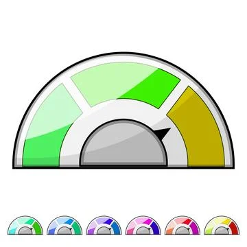 Tachometer speedometer cartoon vector graphic Stock Illustration