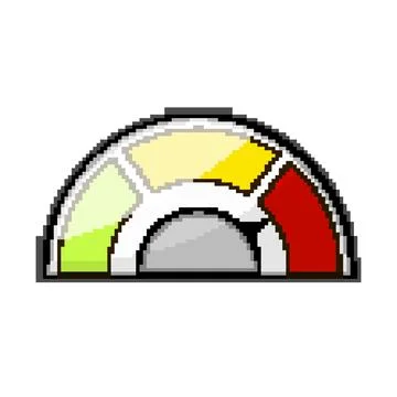 Tachometer speedometer pixel art vector illustration Illustrazione stock