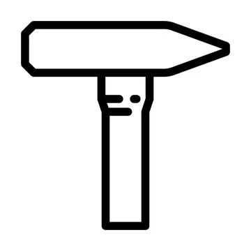 Tack hammer line icon vector illustration Stock Illustration