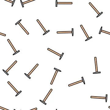 Tack hammer tool vector seamless pattern Stock Illustration