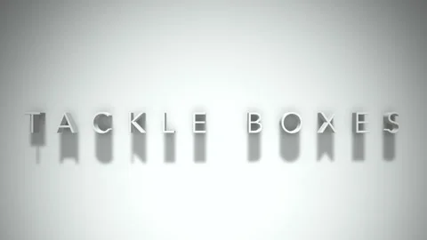Tackle boxes 3D title animation with shadows on a white background Stock Footage 298005641