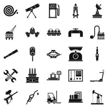 Tackle icons set, simple style Stock Illustration