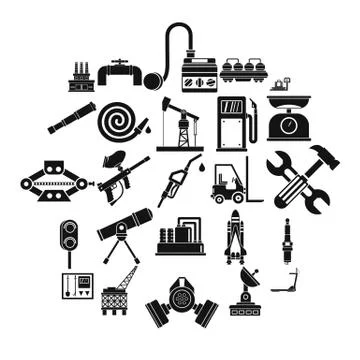 Tackle icons set, simple style 스톡 일러스트