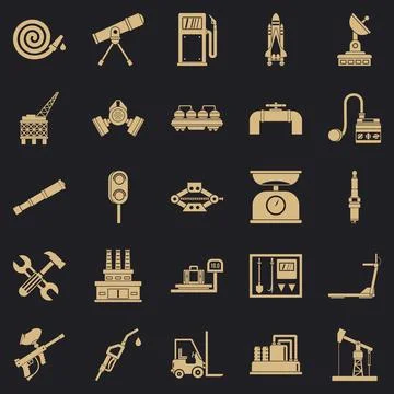 Tackle icons set, simple style Illustrazione stock