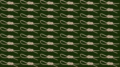 Tackle pattern sea double figure eight knot for rigging on black Stock Illustration