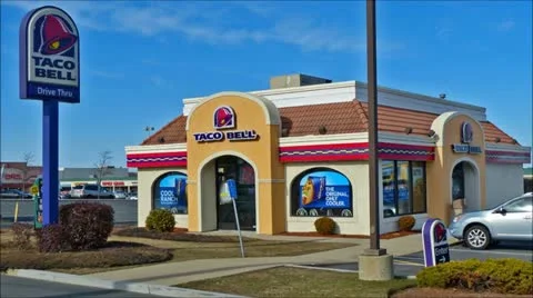 Taco Bell Day to Night Stock Footage
